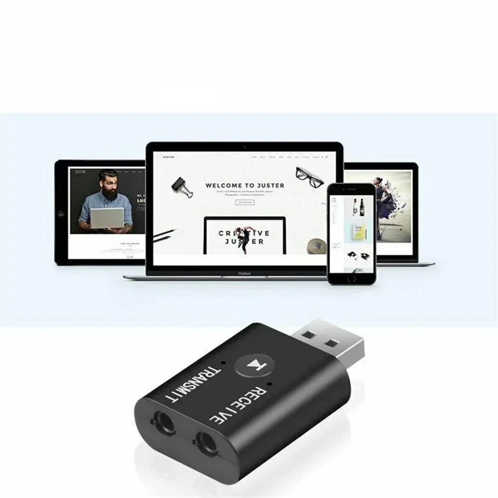 Adaptateur Audio Bluetooth 5.0 USB - Récepteur & Émetteur 2-en-1, AUX 3.5mm, TR6, Sans Fil pour Maison & Voiture