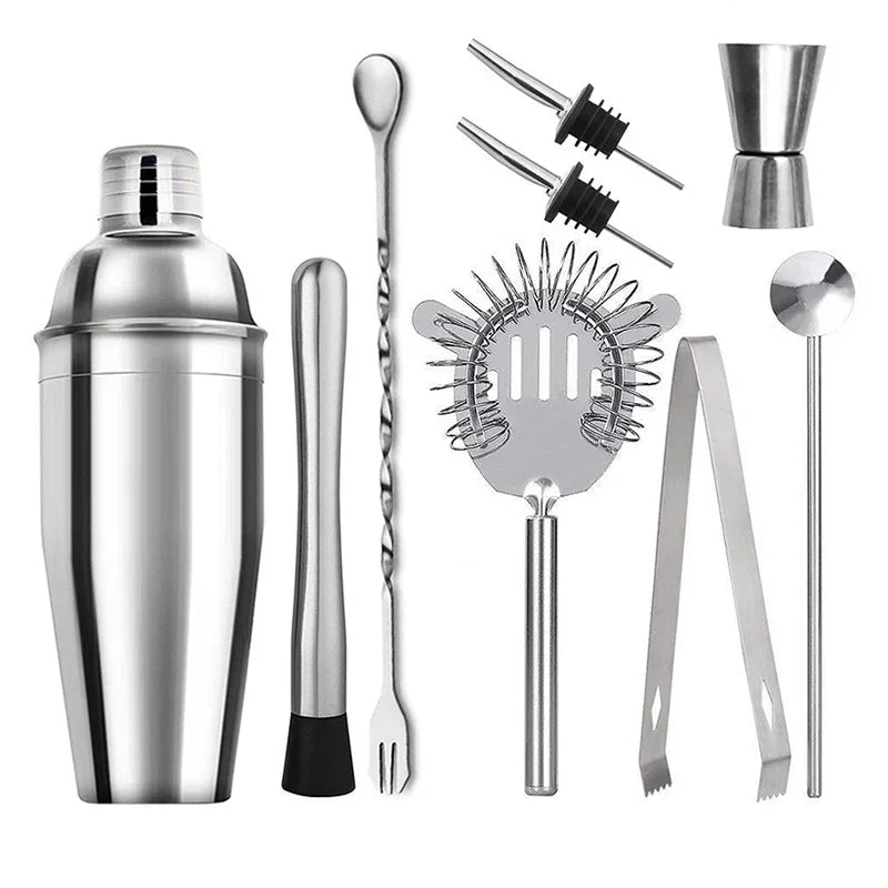 Kit Cocktail Shaker en Acier Inoxydable – 1/3/6/9/11 Pièces, Outils de Barman