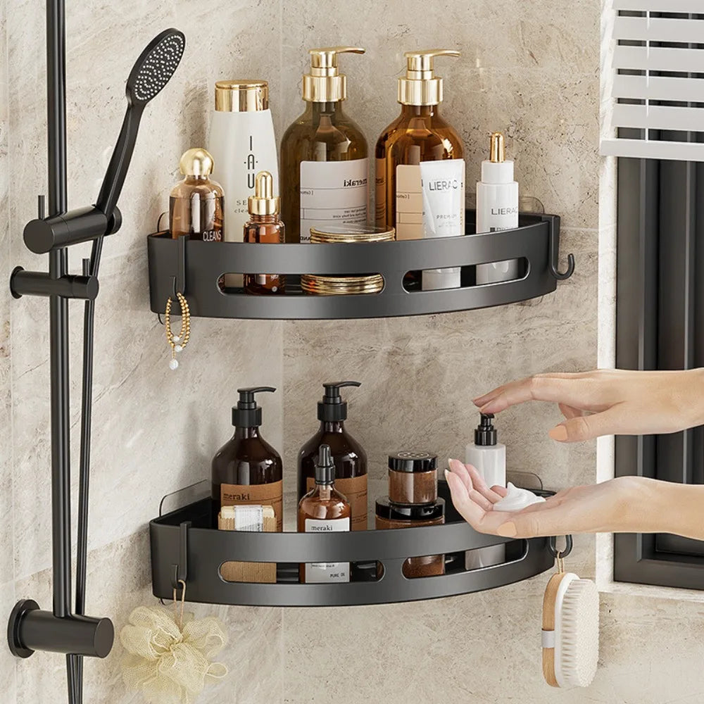 Étagère de Douche Sans Perçage - Rangement pour Shampoing, Serviettes & Accessoires de Salle de Bain