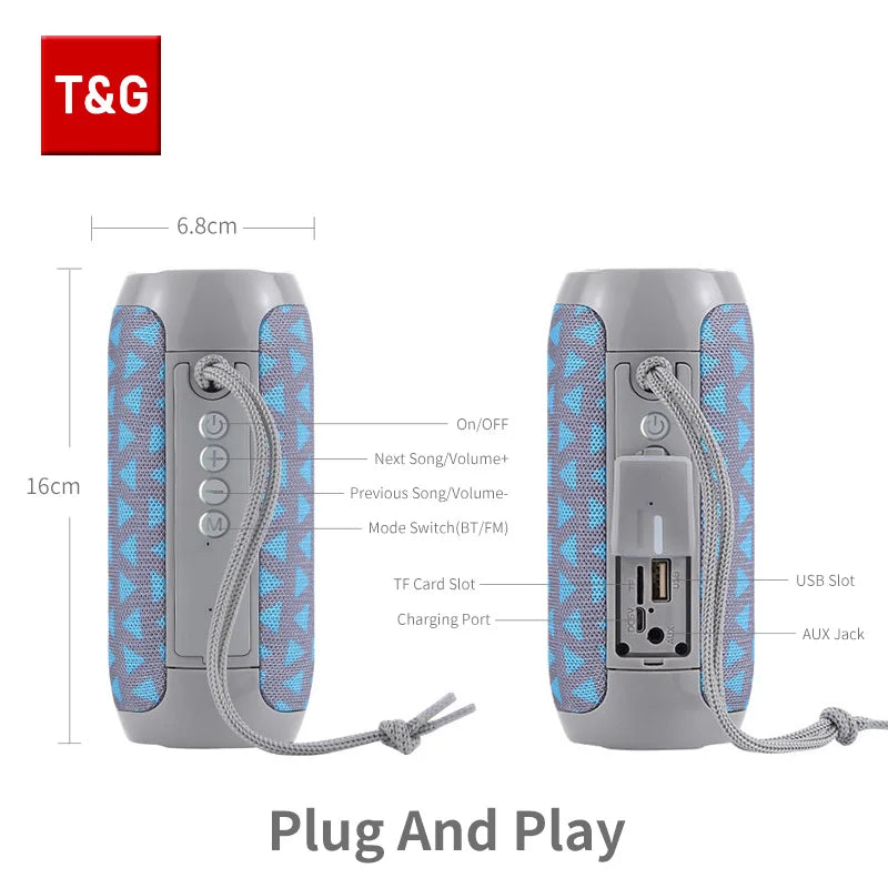 Enceinte Bluetooth TG117 - Portable, Waterproof, Son Stéréo Puissant, Radio FM, Support TF & TWS