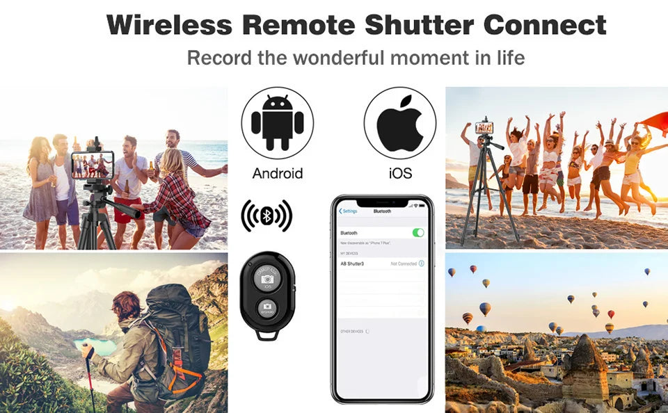 Trépied Universel 100cm pour Smartphone & Caméra - Support Vidéo avec Télécommande Bluetooth