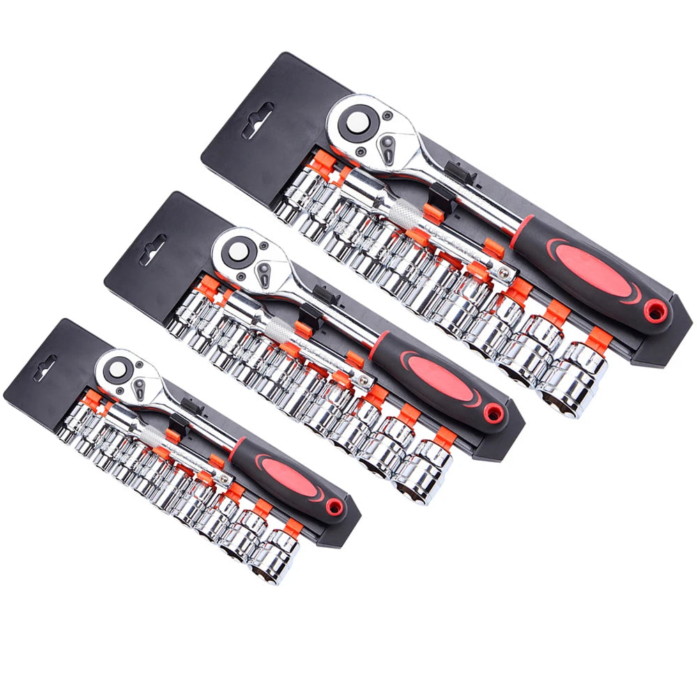 Kit de Douilles à Cliquet 12 Pièces – Outil Indispensable pour la Réparation Auto & Bricolage